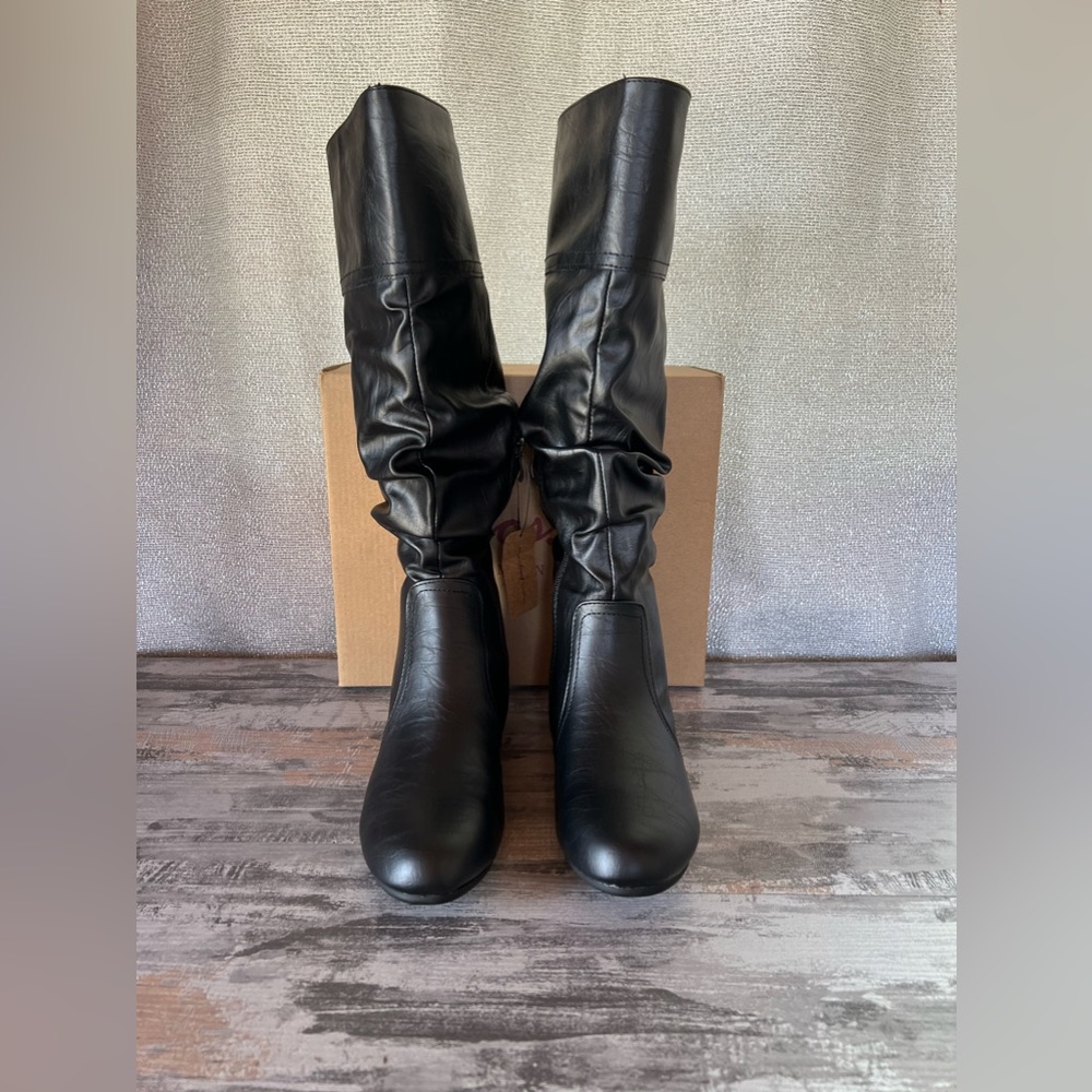 Jeossy Women's 9601 Knee High Boots Tall Slouch Boots with Inside Zipper